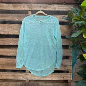 Poof! Mint Green Sheer Long Sleeve Top